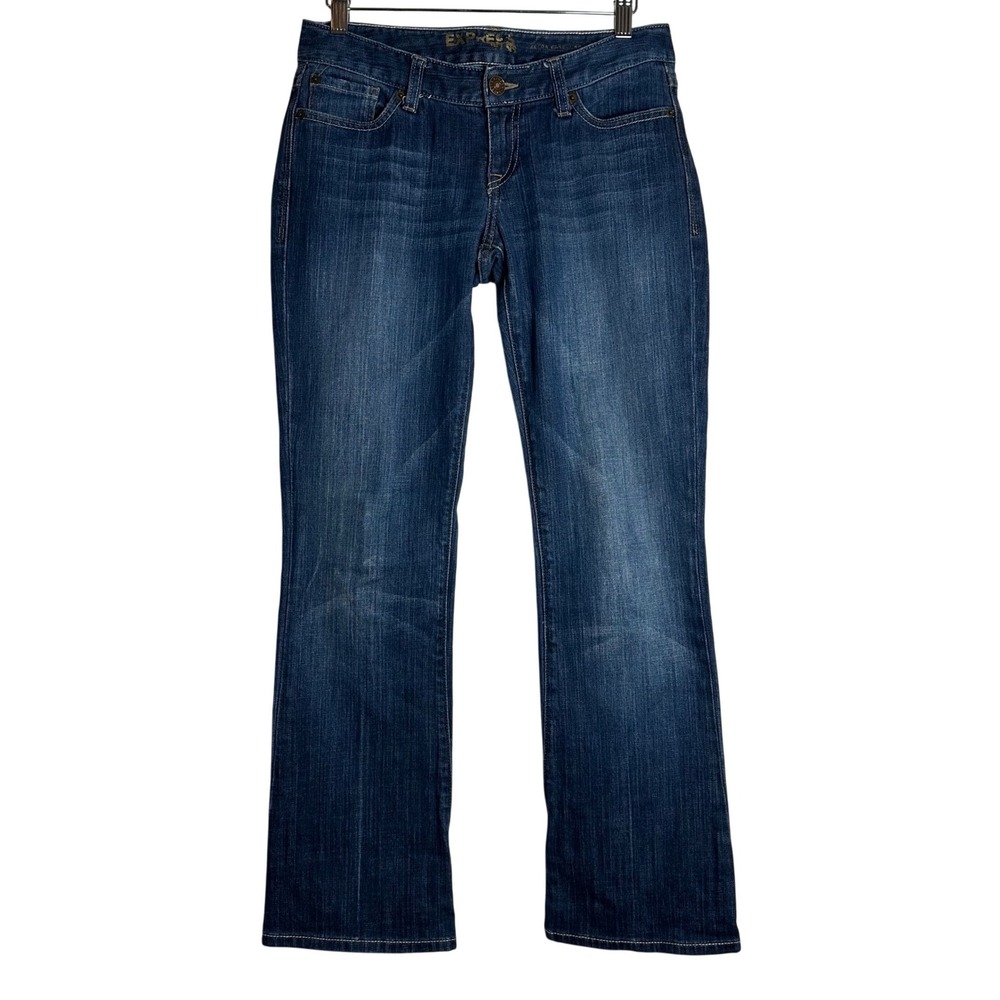 Express Zelda Barely Bootcut Jeans Womens 4S Dark Wash Low Rise Stretch Denim